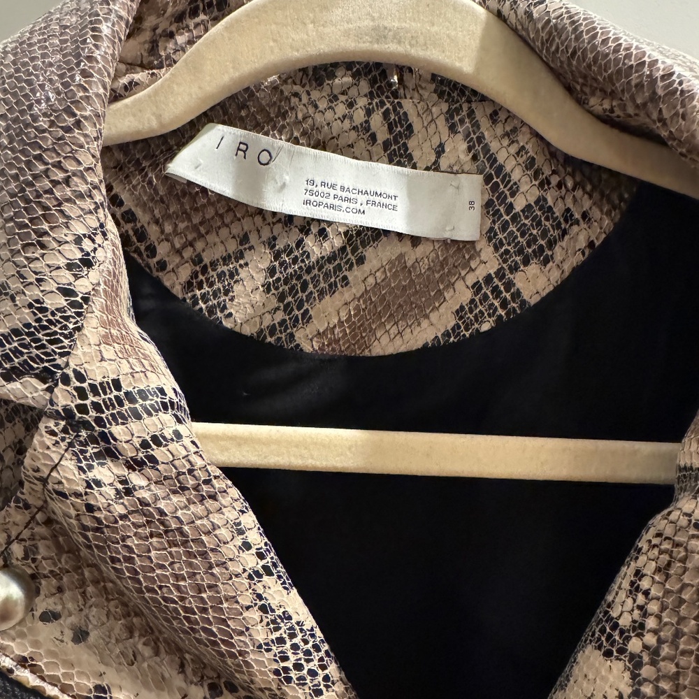 Iro Luiga Leather Python Jacket - Size Fr38 - image 5
